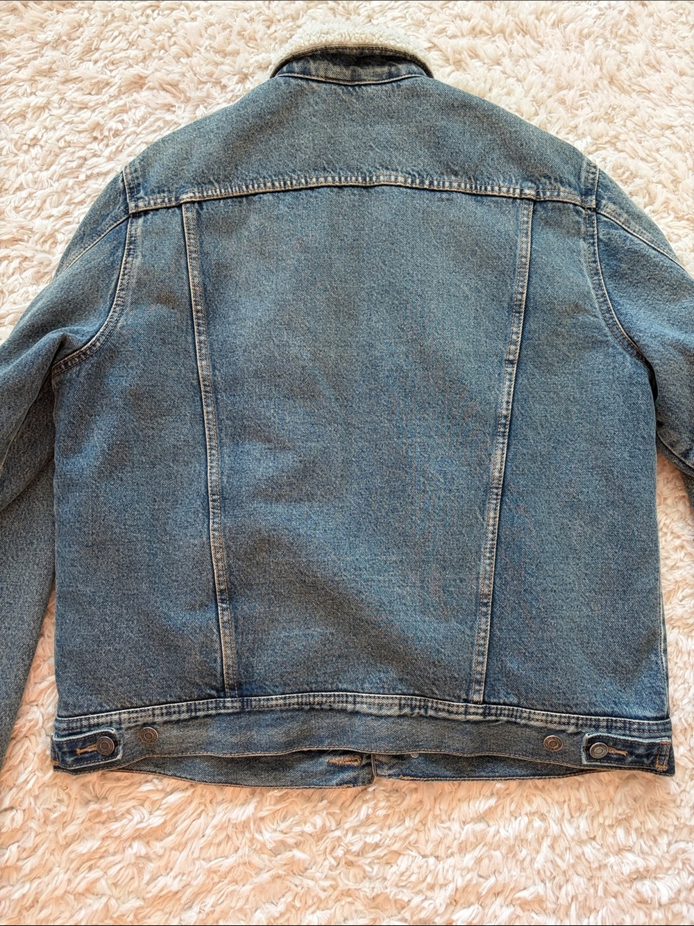 ๐ด Old Navy Men's Sherpa Lined Denim Jean Jacket - Picture 7 of 7